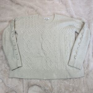 Madewell Cream Cable Knit Textured Sweater Size Small